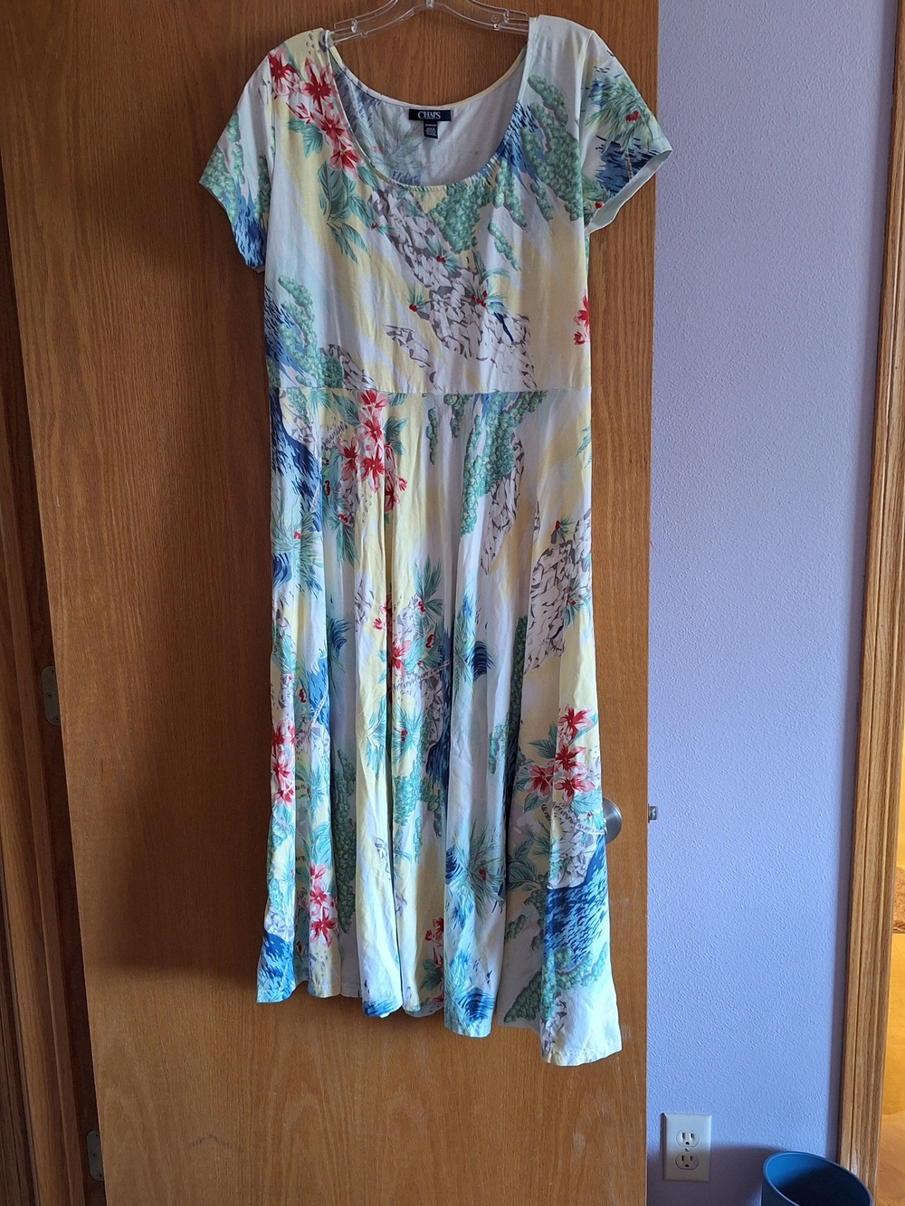 Chaps Floral Scoop-Neck Midi Dress in Multi